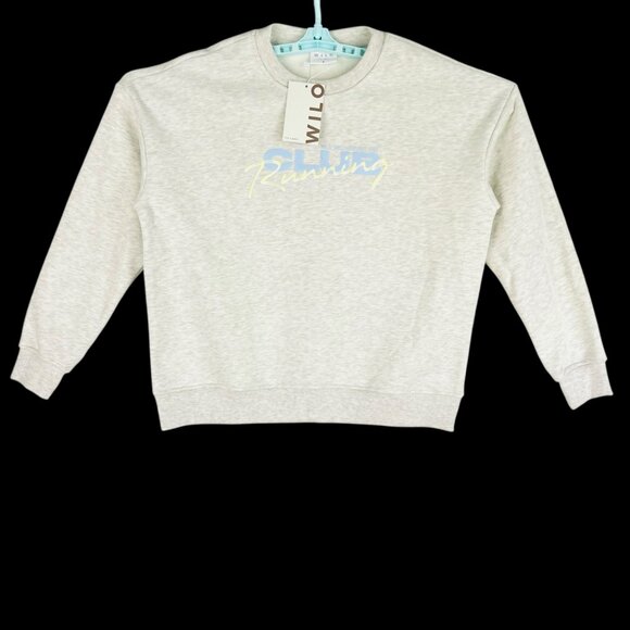 Wilo Women's Long Sleeve Fleece Crew Grey Sweatshirt Size Small Club Running NWT - Picture 1 of 11